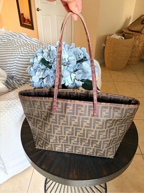 Fendi Zucca Canvas Roll Tote